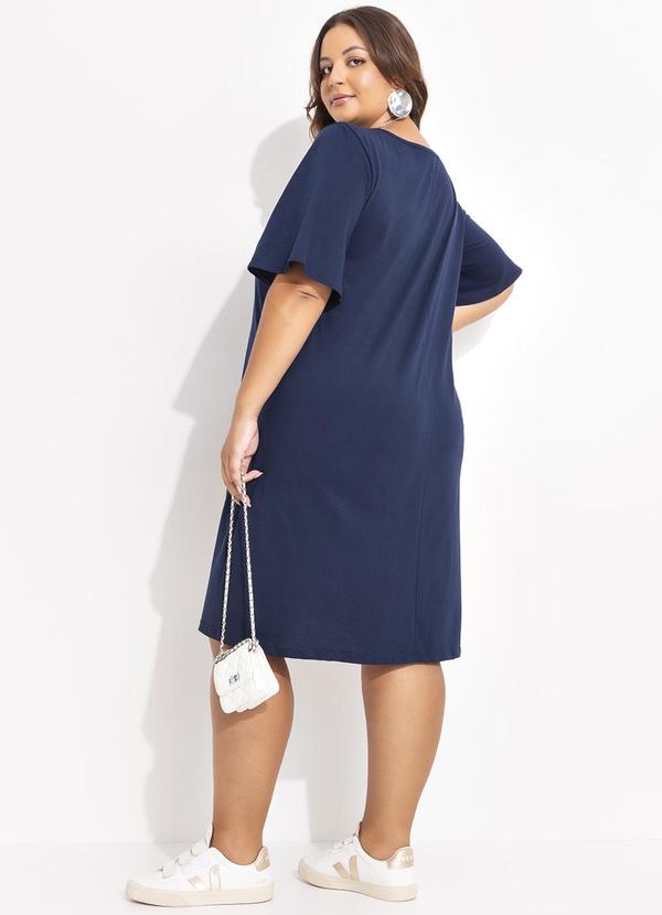 Marguerite - Vestido Azul Escuro em Malha de Algodão 5