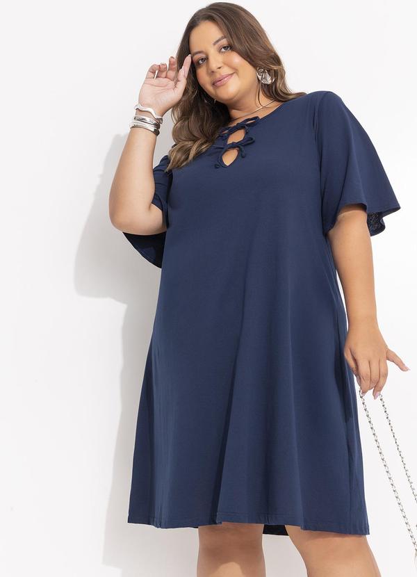 Marguerite - Vestido Azul Escuro em Malha de Algodão 6