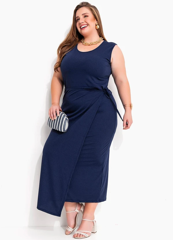 Marguerite - Vestido Azul Marinho em Canelado 3