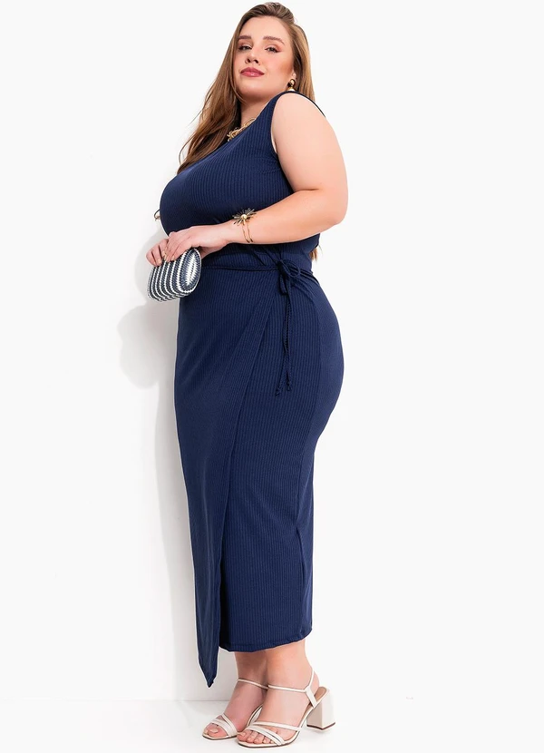 Marguerite - Vestido Azul Marinho em Canelado 5