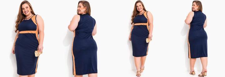 Vestido Azul Marinho em Malha