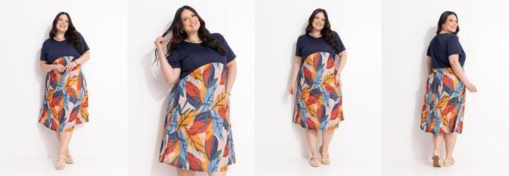 Vestido Azul Marinho em Malha