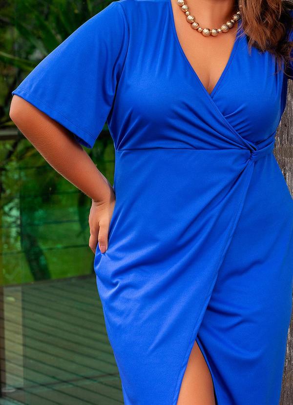 Marguerite - Vestido Azul Royal em Malha Transpassado 3