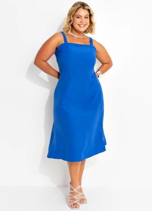 Marguerite - Vestido Azul Royal em Tecido Plano de Poliéster - MARGUERITE