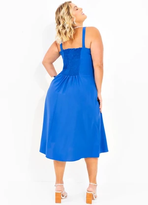 Marguerite - Vestido Azul Royal em Tecido Plano de Poliéster - MARGUERITE