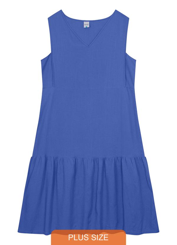 Malwee Plus - Vestido Azul Royal Midi Amplo