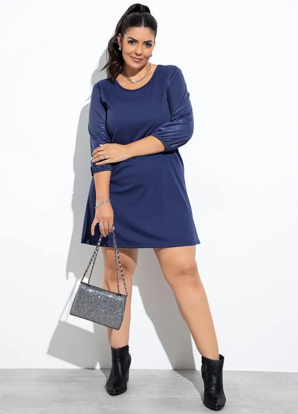 Marguerite - Vestido Azul Safira Mangas em Cirrê. 3