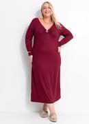 Vestido bord� em malha canelada