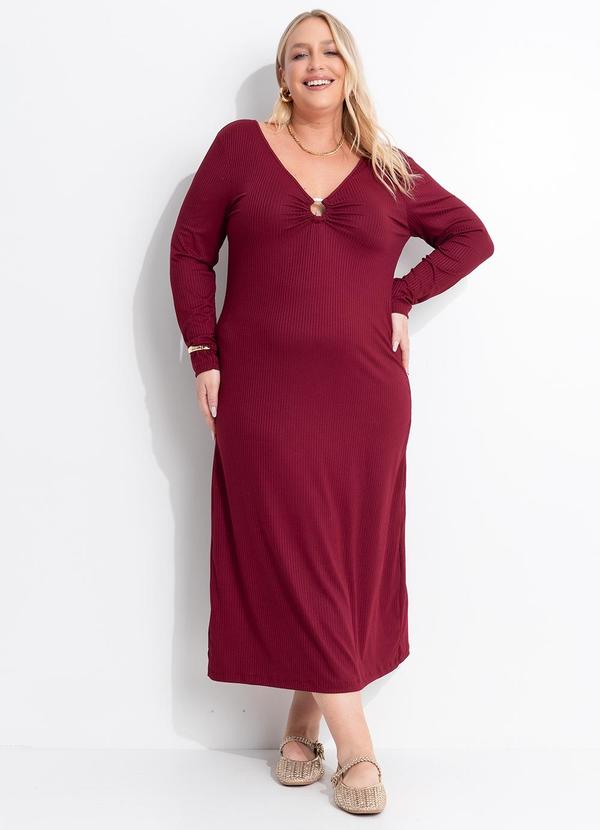 Vestido Bord� em Malha Canelada