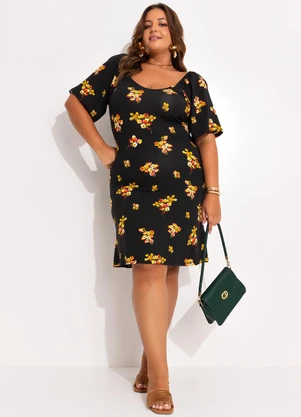 Marguerite - Vestido Buquê de Flores em Malha de Viscose - MARGUERITE