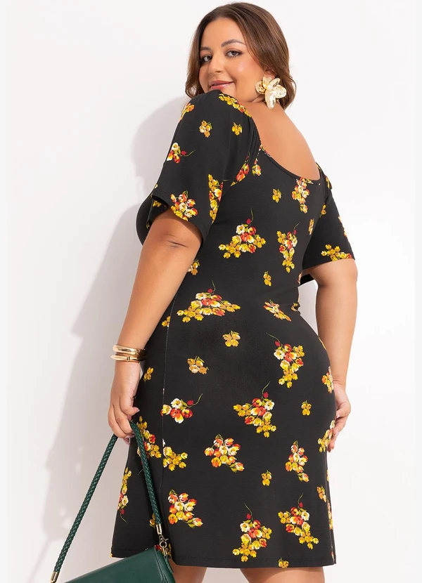 Marguerite - Vestido Buquê de Flores em Malha de Viscose 5