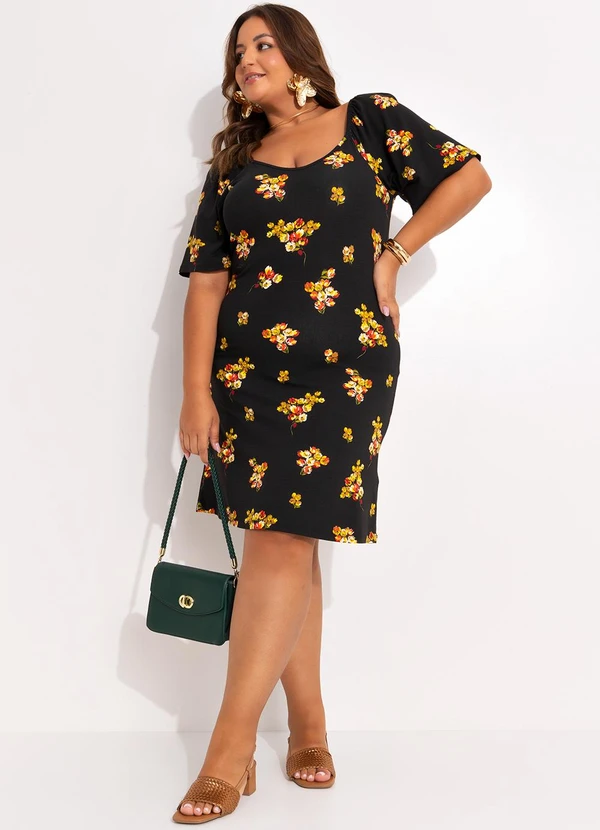 Marguerite - Vestido Buquê de Flores em Malha de Viscose 3