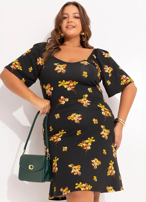 Marguerite - Vestido Buquê de Flores em Malha de Viscose 2