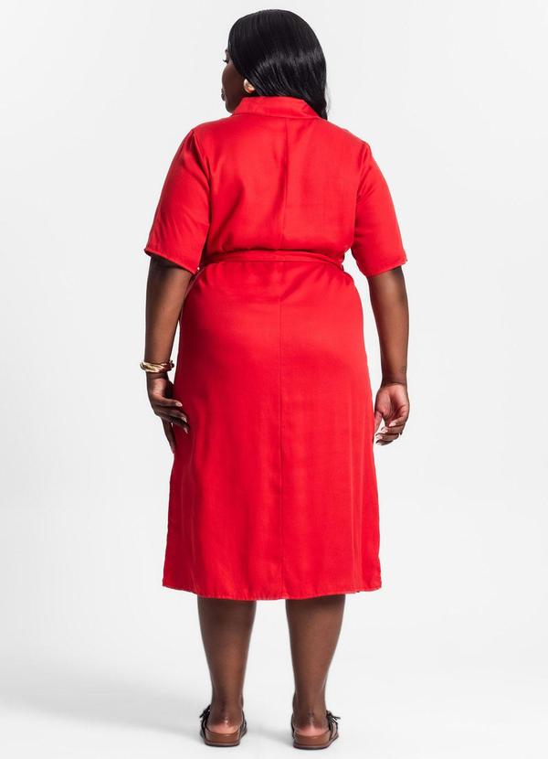 Secret Glam - Vestido Chemise Midi Plus Size Vermelho 2