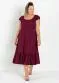 Marguerite - Vestido com Babados Midi Pink Plus Size - variação: Bordô