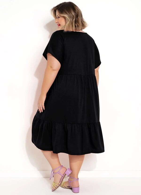 Marguerite - Vestido Preto em Malha de Algodão 1