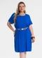 Secret Glam - Vestido Feminino Curto Canelado Plus Size Marrom - variação: Azul