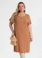 Secret Glam - Vestido Feminino Curto Canelado Plus Size Marrom - variação: Marrom