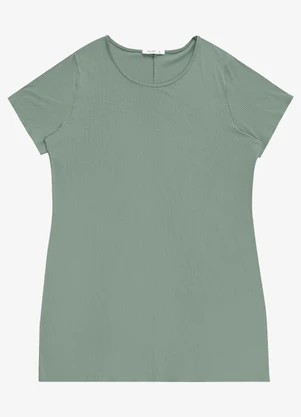 Secret Glam - Vestido Feminino Curto Canelado Plus Size Verde - SECRET GLAM