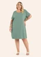 Secret Glam - Vestido Feminino Curto Canelado Plus Size Marrom - variação: Verde