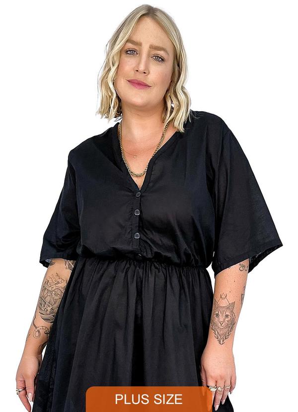 Miss Masy Plus - Vestido Feminino Izzy Preto
