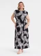 Secret Glam - Vestido Feminino Midi Estampado Marrom - variação: Preto