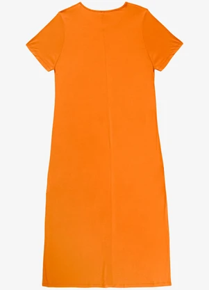 Infinita Cor - Vestido Feminino Midi Plus Size Laranja - INFINITA COR