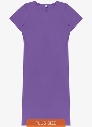 Infinita Cor - Vestido Feminino Midi Plus Size Roxo - INFINITA COR