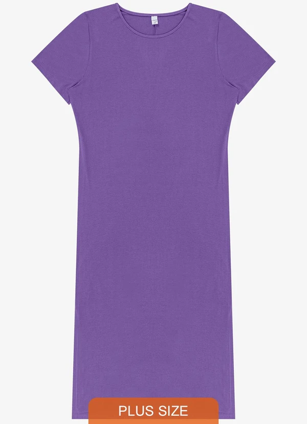 Infinita Cor - Vestido Feminino Midi Plus Size Roxo