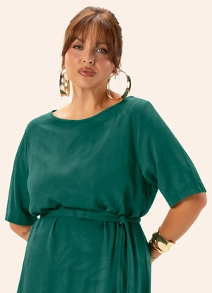 Secret Glam - Vestido Feminino Plus Decote Canoa  Verde - SECRET GLAM