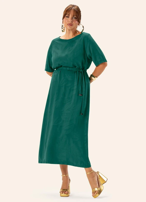 Secret Glam - Vestido Feminino Plus Decote Canoa Verde