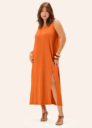 Secret Glam - Vestido Feminino Plus Midi Laranja - SECRET GLAM