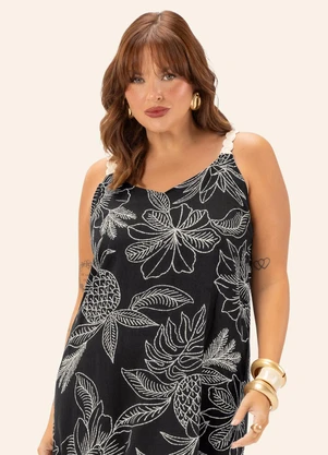 Secret Glam - Vestido Feminino Plus Midi Preto - SECRET GLAM