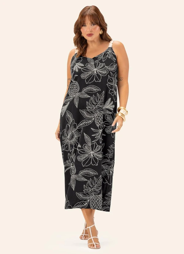 Secret Glam - Vestido Feminino Plus Midi Preto