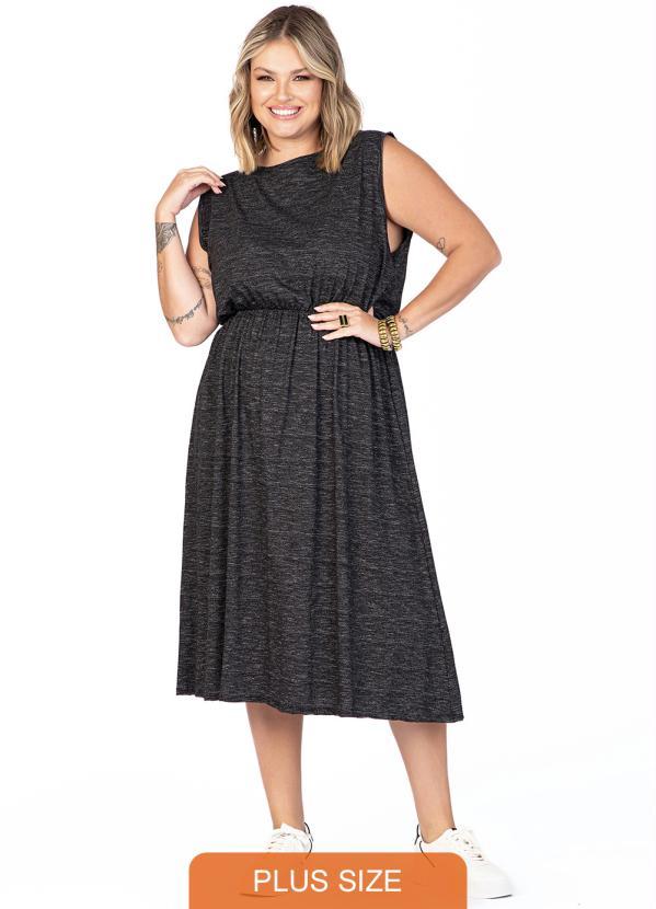 Miss Masy Plus - Vestido Feminino Plus Size Miranda Preto