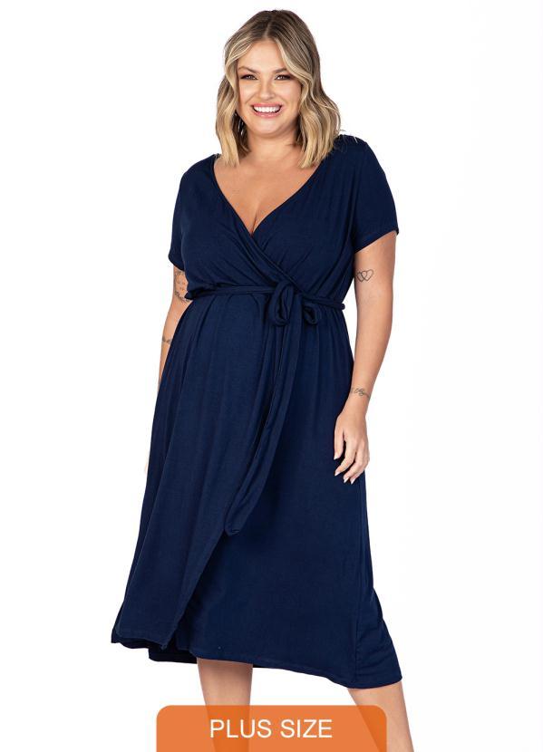 Miss Masy Plus - Vestido Feminino Vanessa Azul