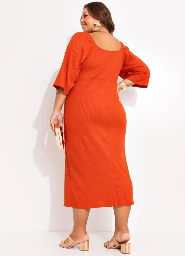 Marguerite - Vestido Ferrugem em Canelado 2