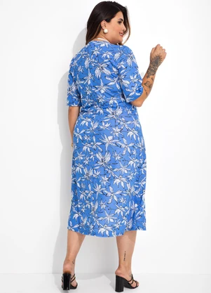 Marguerite - Vestido Floral Azul em Malha - MARGUERITE