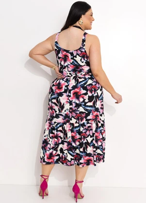 Marguerite - Vestido Floral Borrado em Malha de Viscose - MARGUERITE