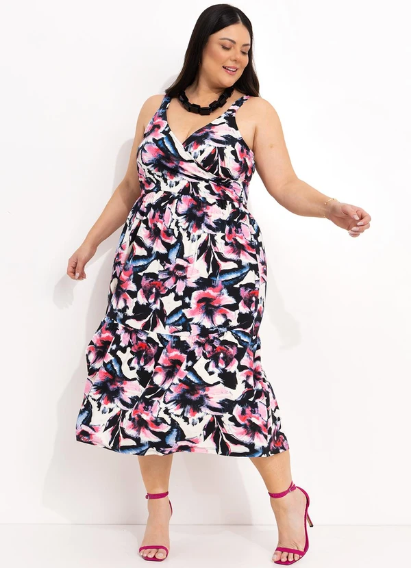 Marguerite - Vestido Floral Borrado em Malha de Viscose 4