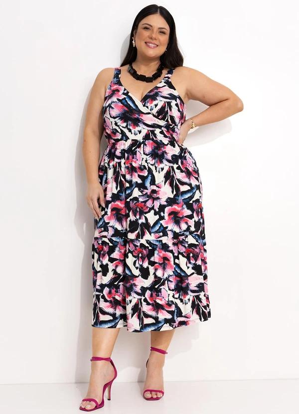 Marguerite - Vestido Floral Borrado em Malha de Viscose 3