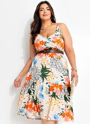 Marguerite - Vestido Floral Colorido em Malha Cotton - MARGUERITE