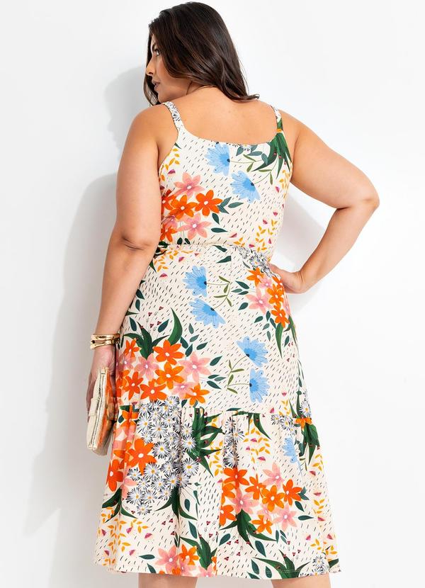 Marguerite - Vestido Floral Colorido em Malha Cotton 2