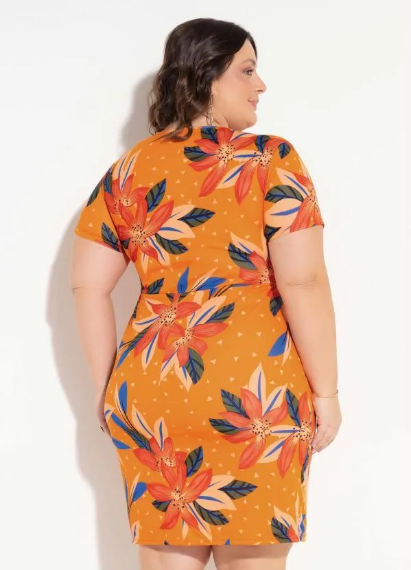 Queima Estoque - Vestido Floral com Decote Transpassado Plus Size 3
