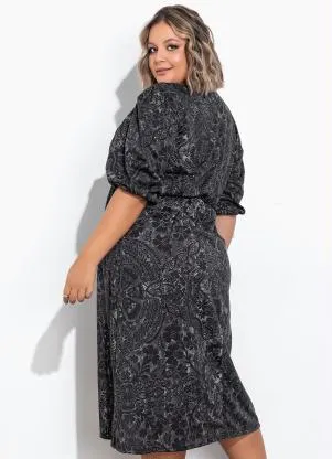 Marguerite - Vestido Floral com Mangas Bufantes Plus Size - MARGUERITE