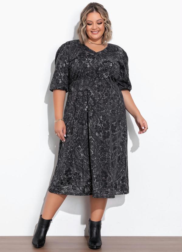 Marguerite - Vestido Floral com Mangas Bufantes Plus Size 3