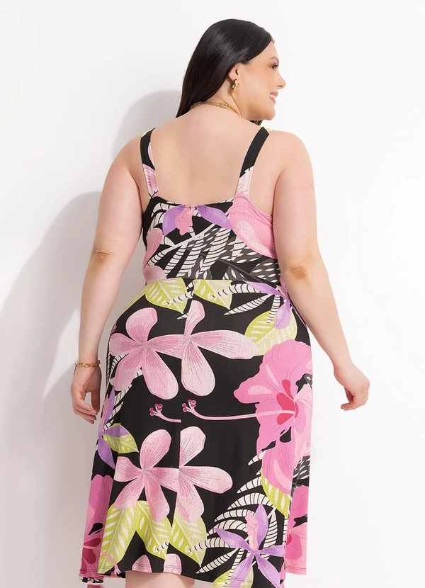 Marguerite - Vestido Floral em Malha de Viscose com Elastano 1