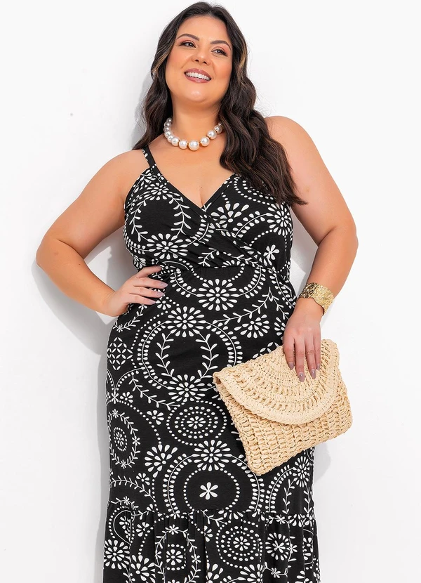 Marguerite - Vestido Floral Laise em Malha de Viscose