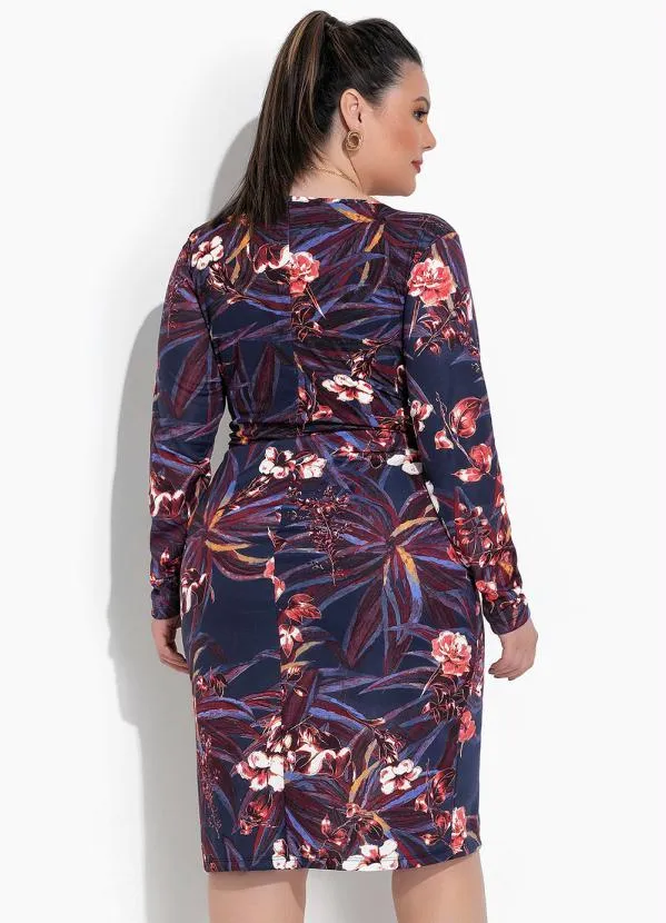 Marguerite - Vestido Floral Marinho em Malha 2