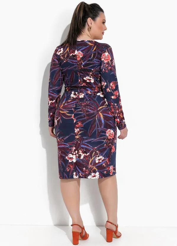 Marguerite - Vestido Floral Marinho em Malha 4